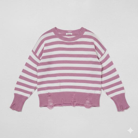 ee:some Lightweight Pink and White Striped Sweater - Picture 4 of 9
